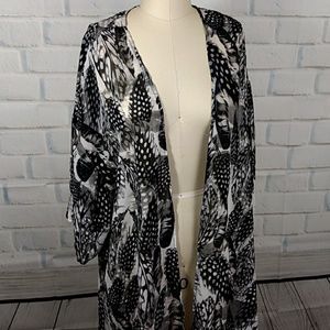 Feather print kimono large